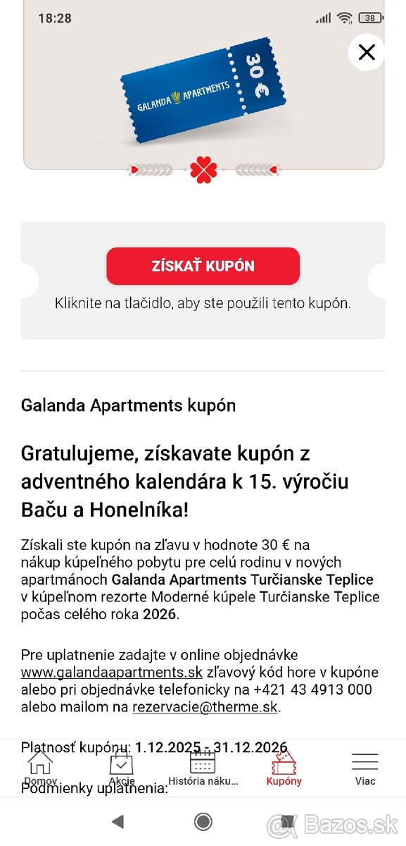 Kupóny do Galanda Apartments 30€ / Rezidencia Opera 50€ - 2