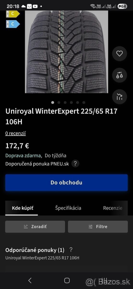 Nové Zimne pneumatiky 225/65 r17 Dot 2024 - 2