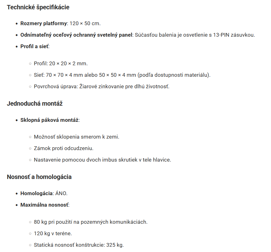 Nosič na ťažné zariadenie - 2