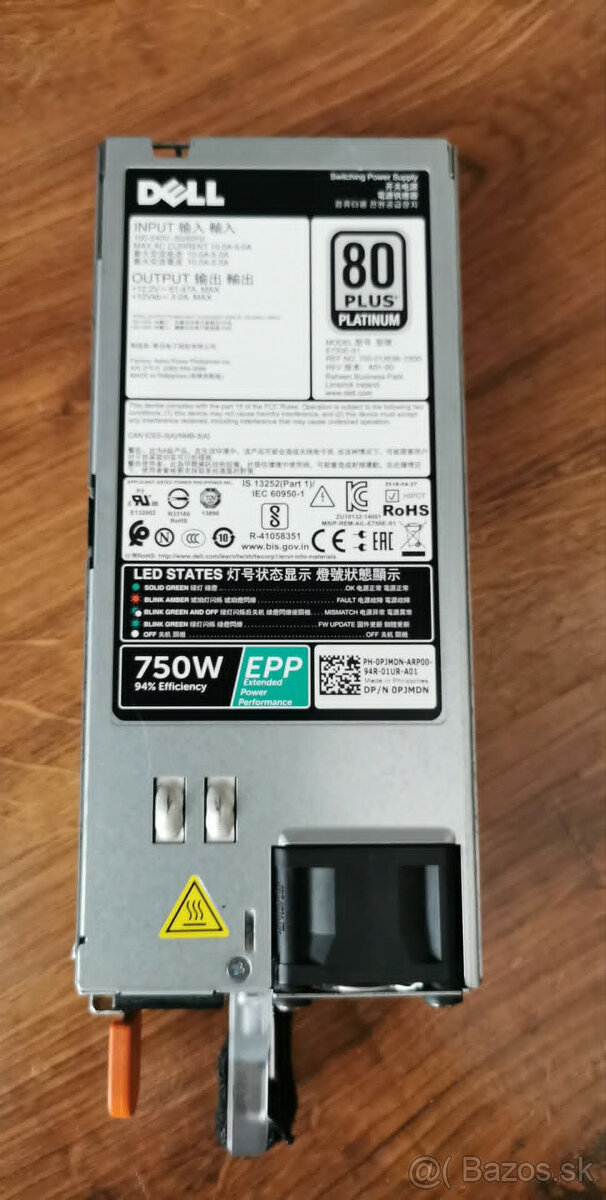 servrovy zdroj Dell 750W 12v 61.47A E750E-S1 - 2
