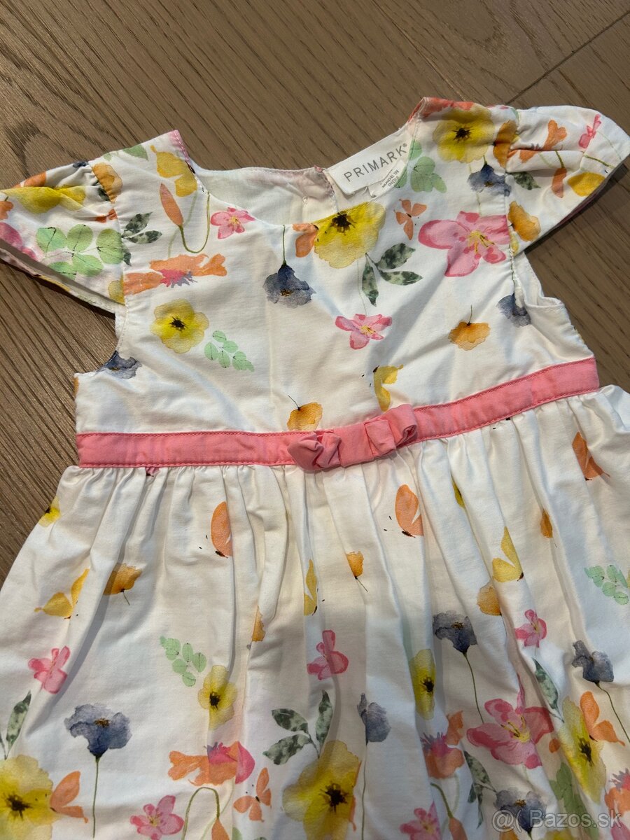 Slávnostné letné šaty pre dvojičky s čelenkou č.74 - 2