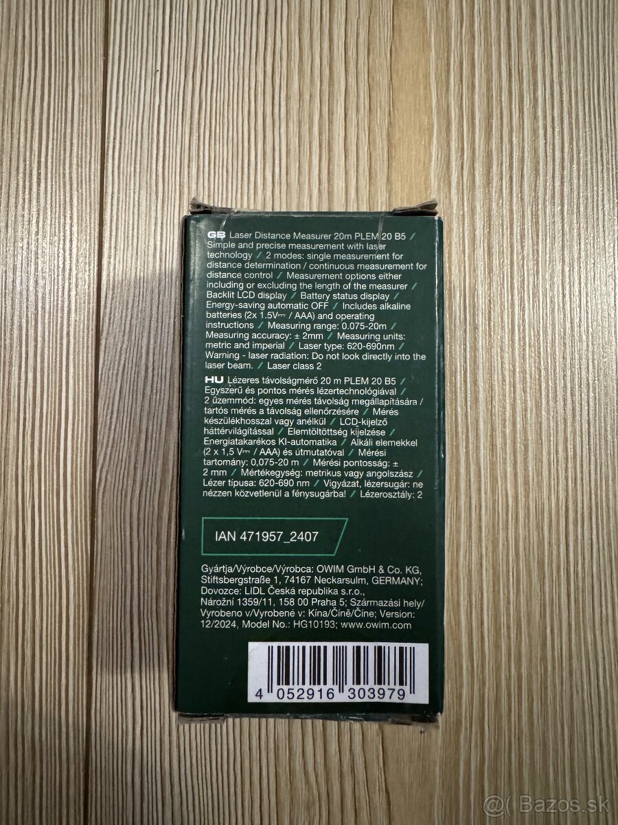 Predám PARKSIDE laserový merač vzdialenosti - 2