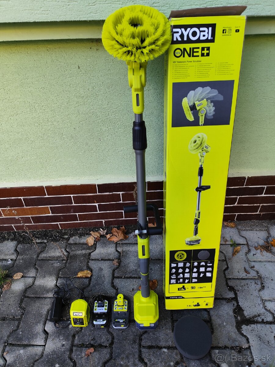 Ryobi 18V ONE+ Aku teleskopická kefa + 2x batéria - 2