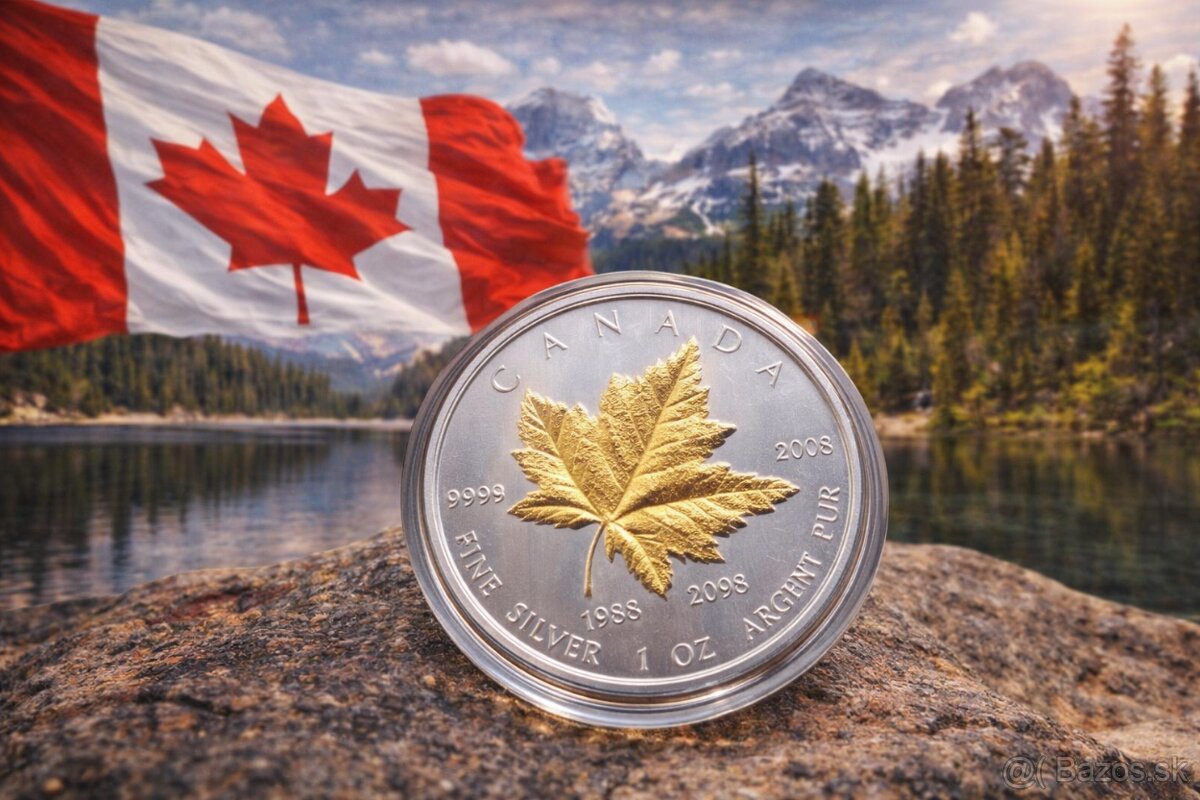 Jubilejná pozlátená Maple Leaf 2008 - 2
