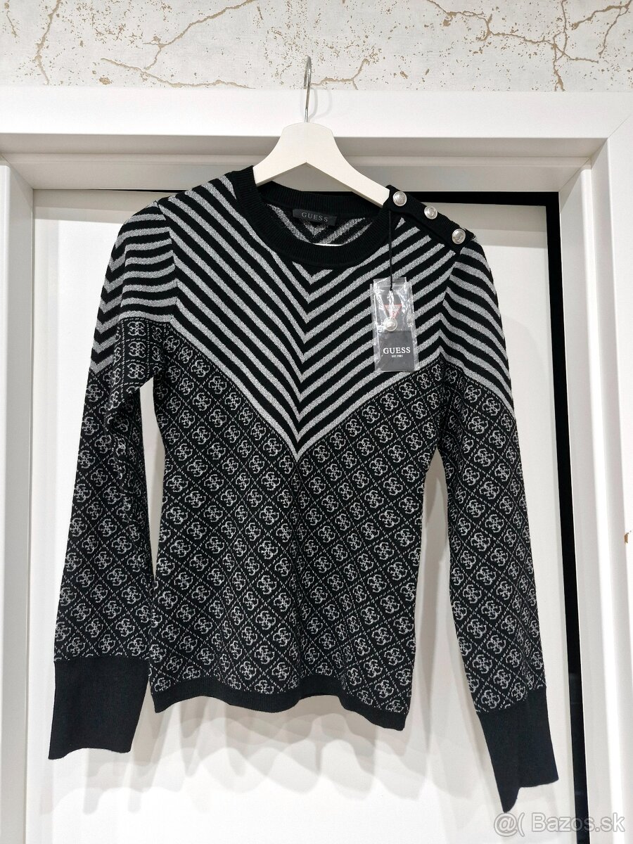 NOVE Guess pleteny monogram sveter XS,S,M - 2