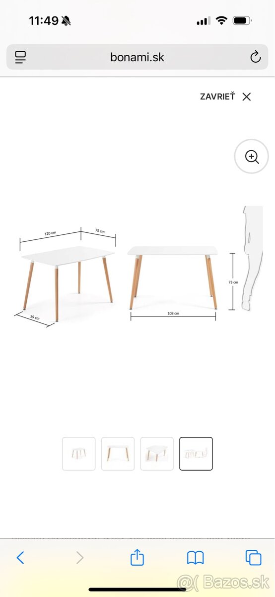 Jedálenský stôl Kave Home DAW 120 x 75 cm - 2