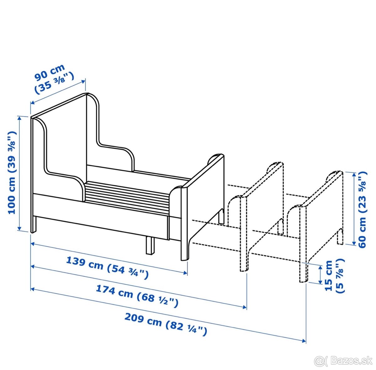 Detská rastúca posteľ IKEA Busunge - 2