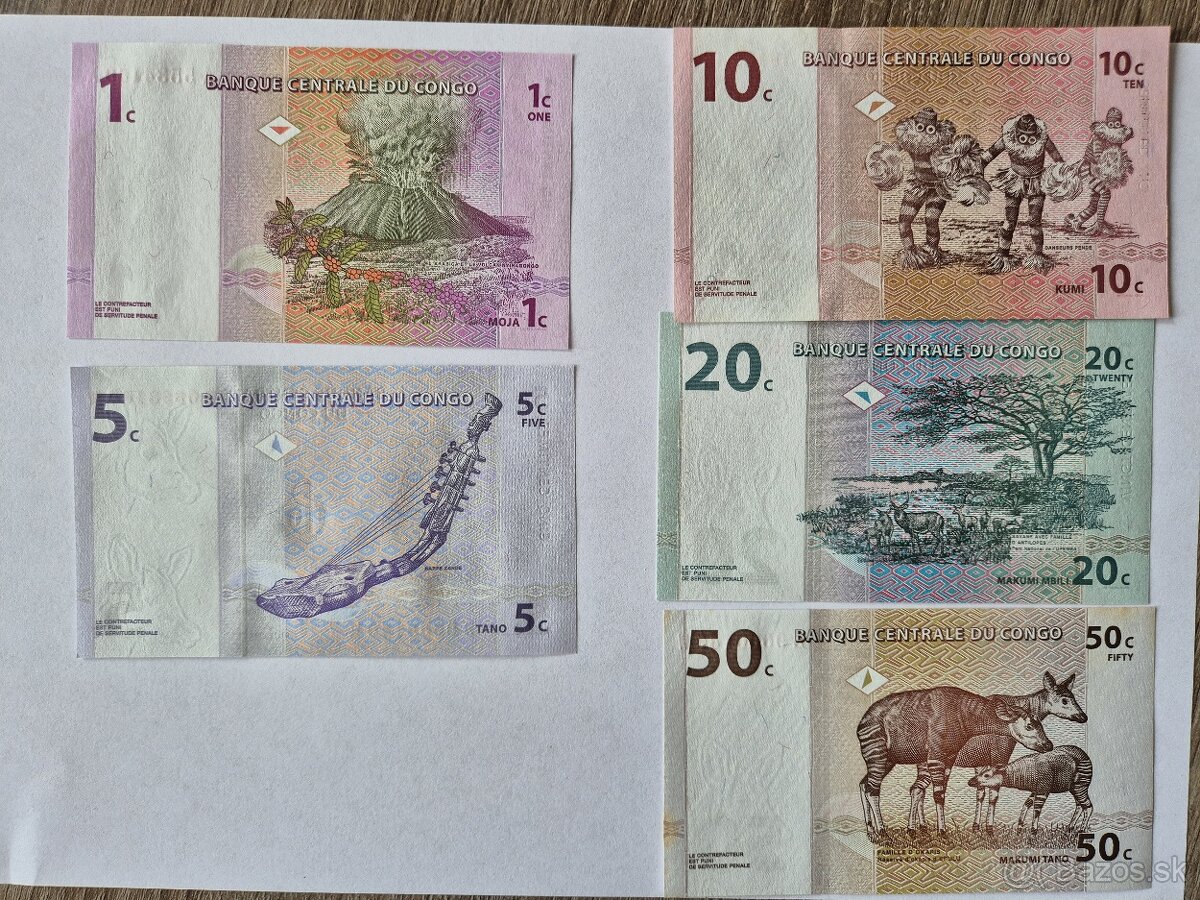 Predám bankovky Kongo - 2