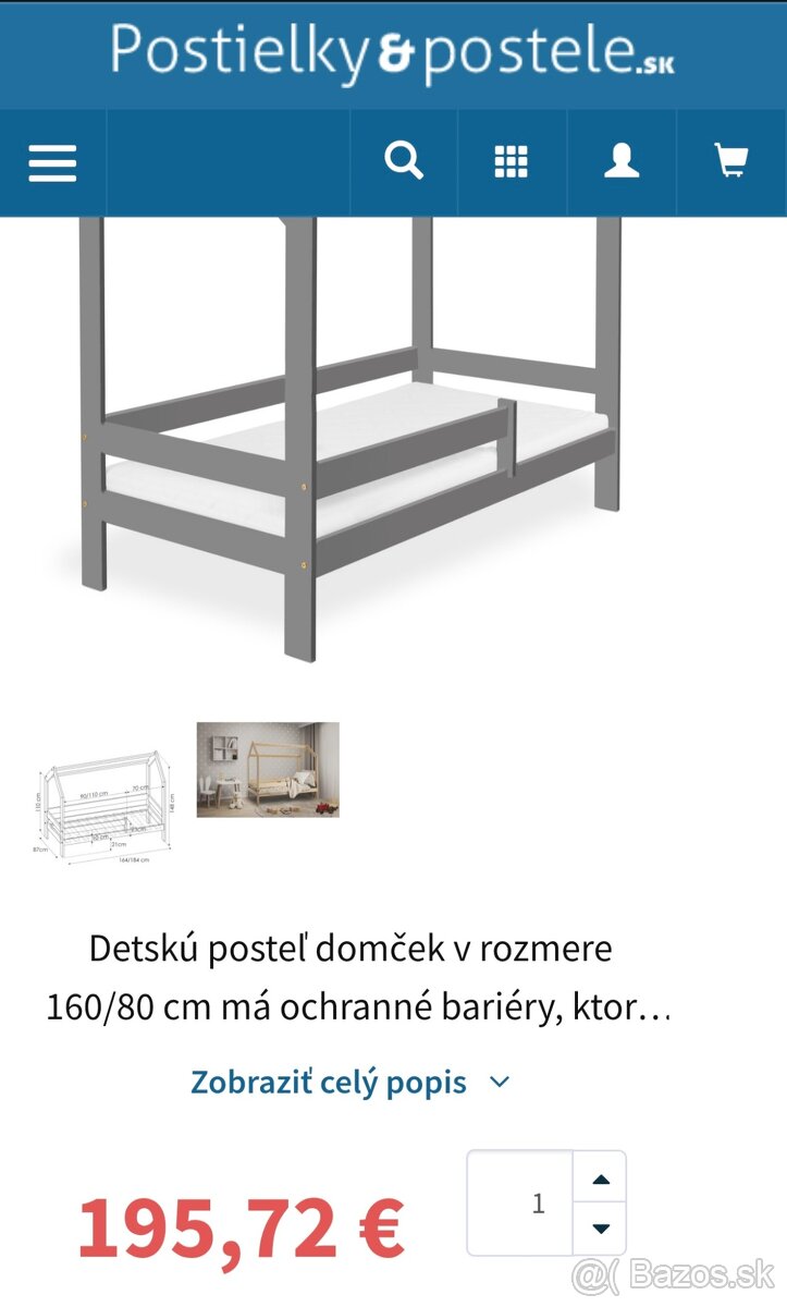 Domčeková posteľ s matracom - 2