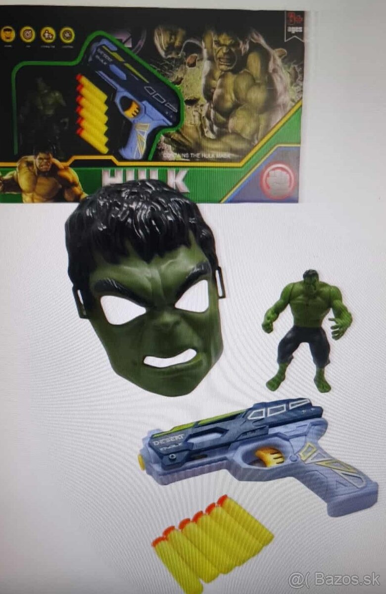 Herný set - Hulk (maska + pištoľ + figúrka). - 2