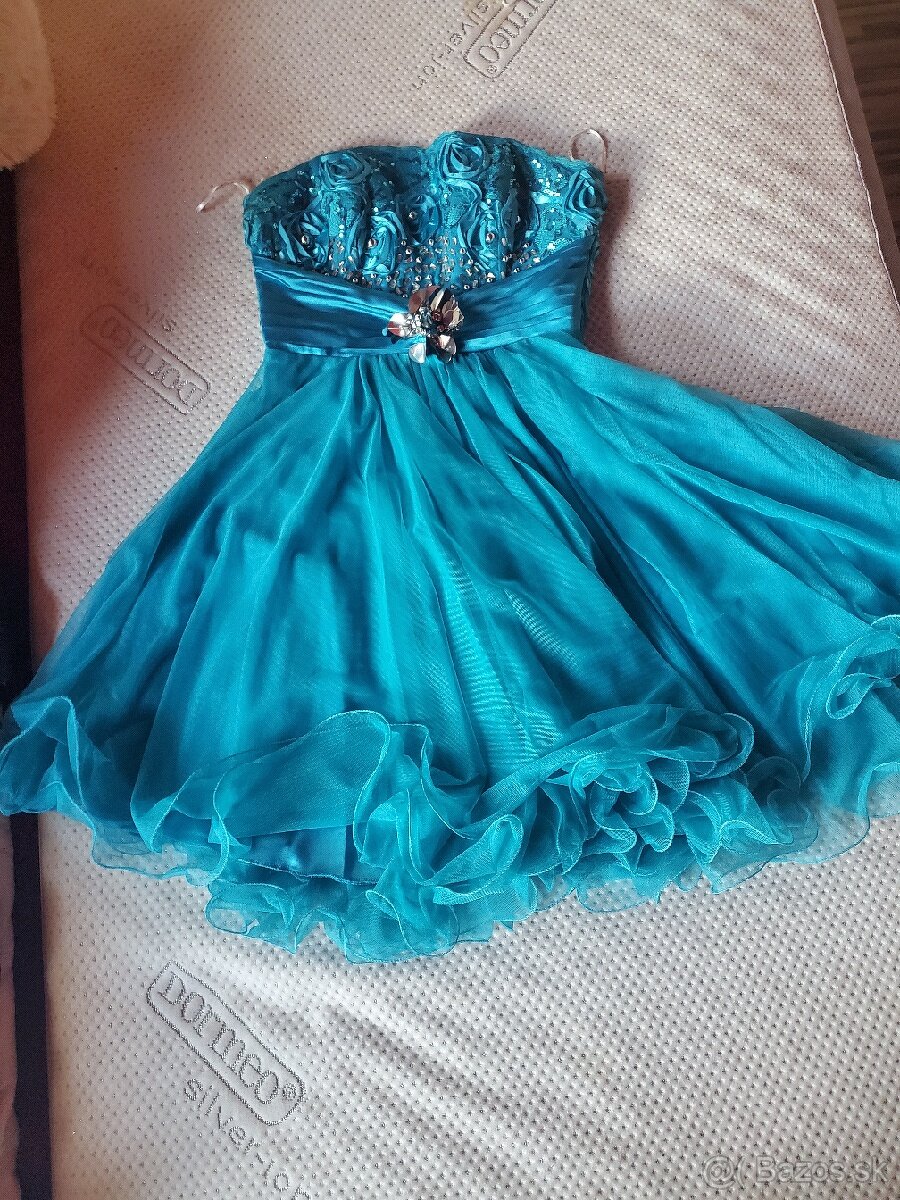 Tyrkysove spoločenské šaty - 2