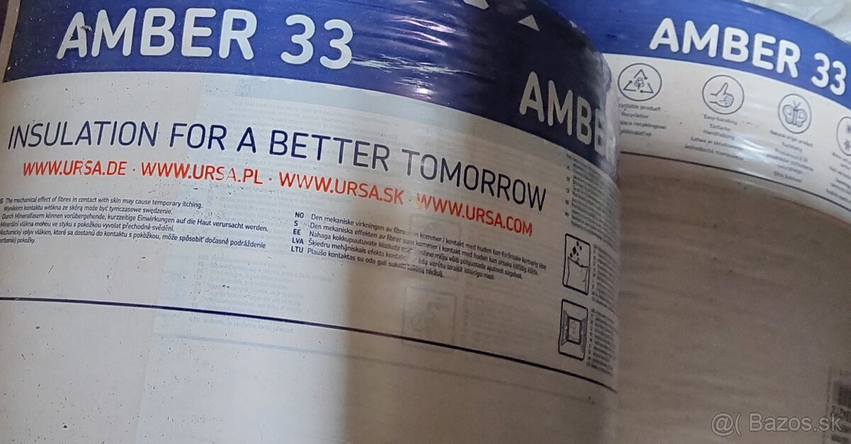 predám minerálnu izoláciu URSA GLASWOOL Amber 33 - 2