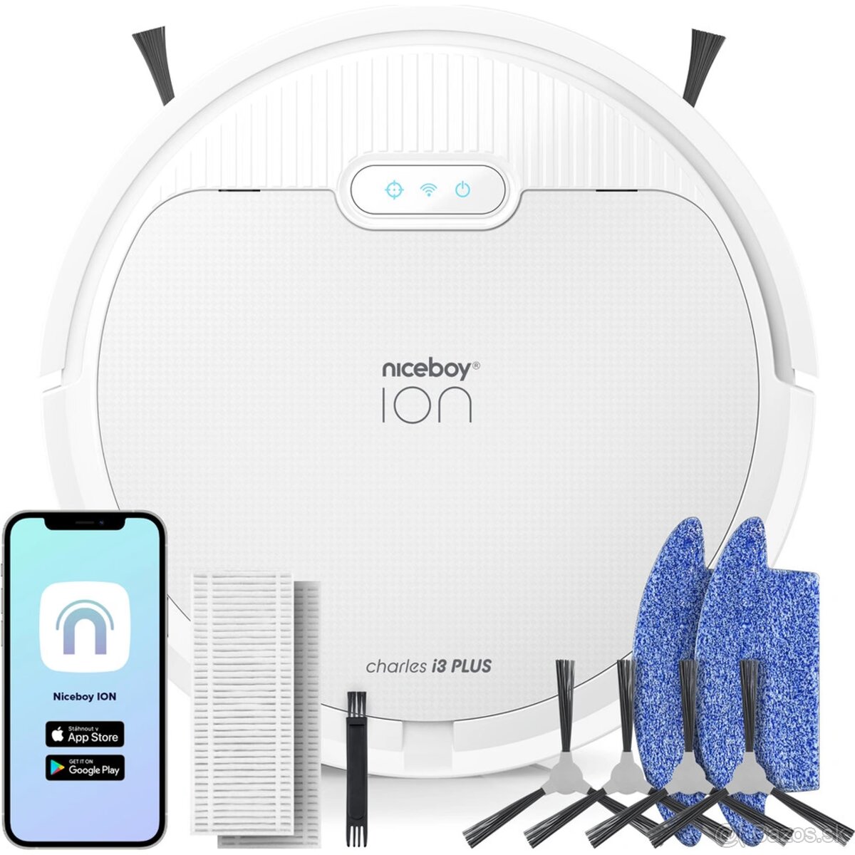 robotický vysávač Niceboy ION Charles i3 Plus White - 2