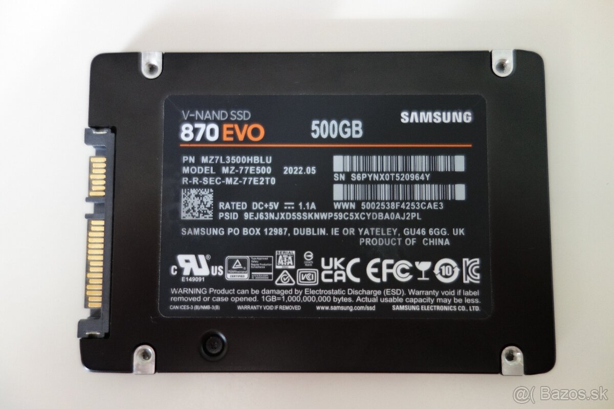 500GB SSD SAMSUNG 870 Evo 2.5" SATA - 2