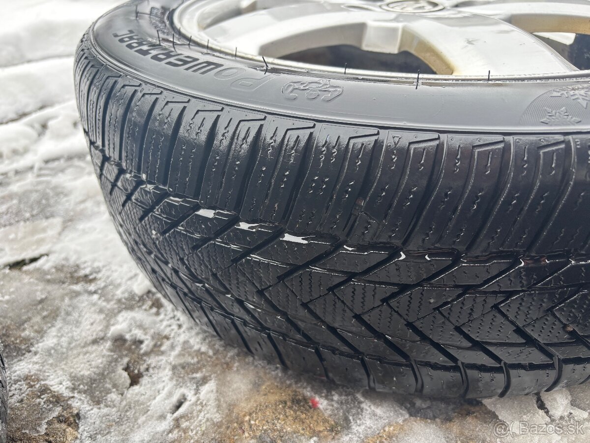 Originál hliníkové Alu disky + pneu R15 škoda 5x100 - 2