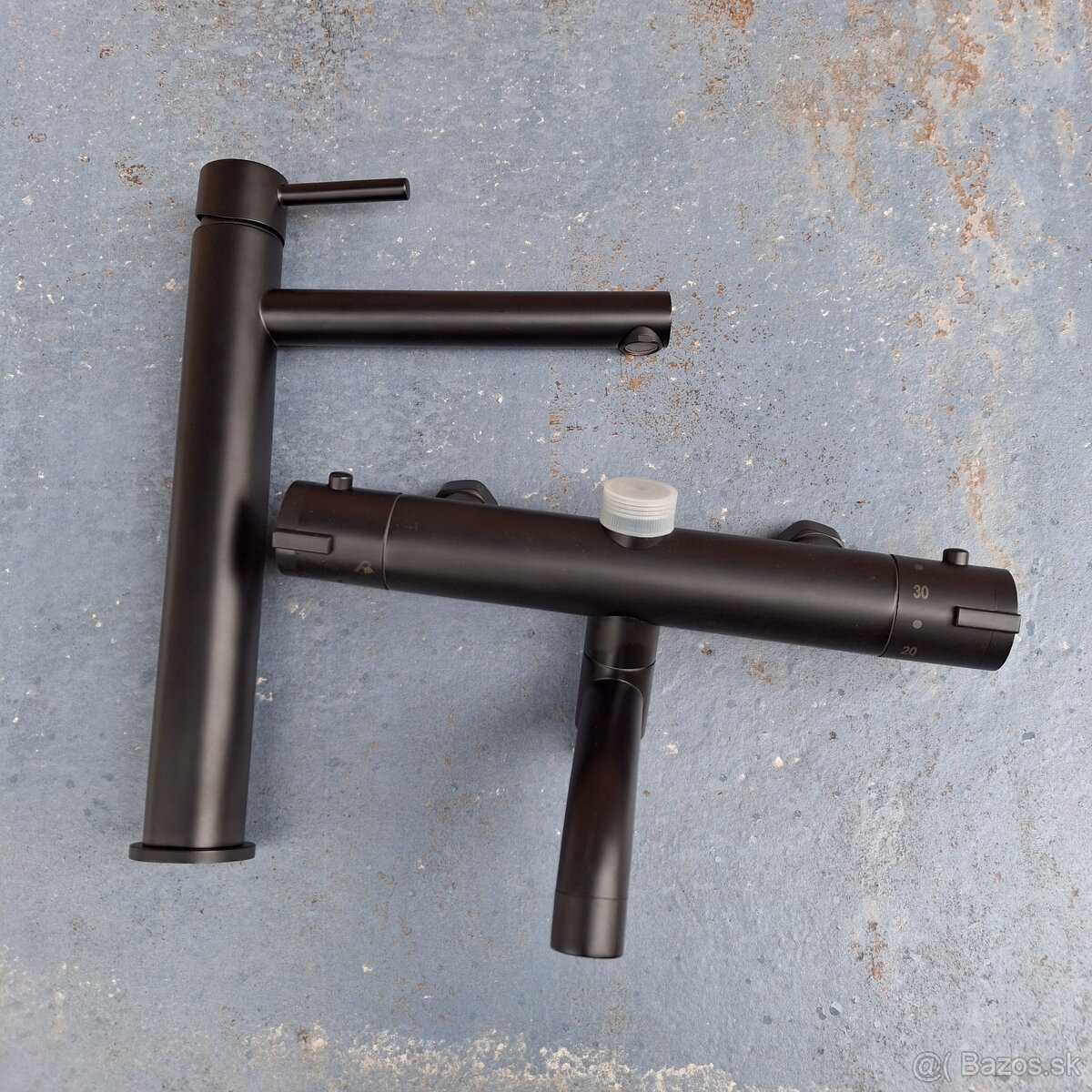 Cierna Termostaticka  vanova bateria + stojankova vysoka - 2