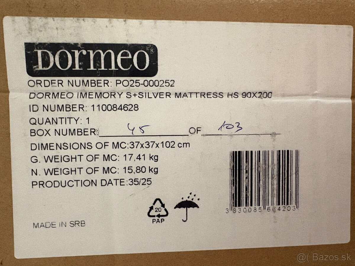 Predám Matrac iMemory Silver S+ - 2