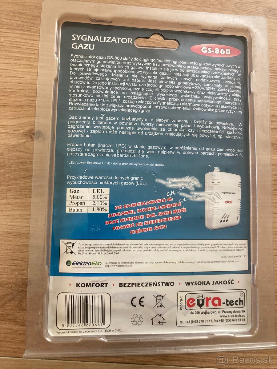 Detektor plynu Eura-GS860 - 2