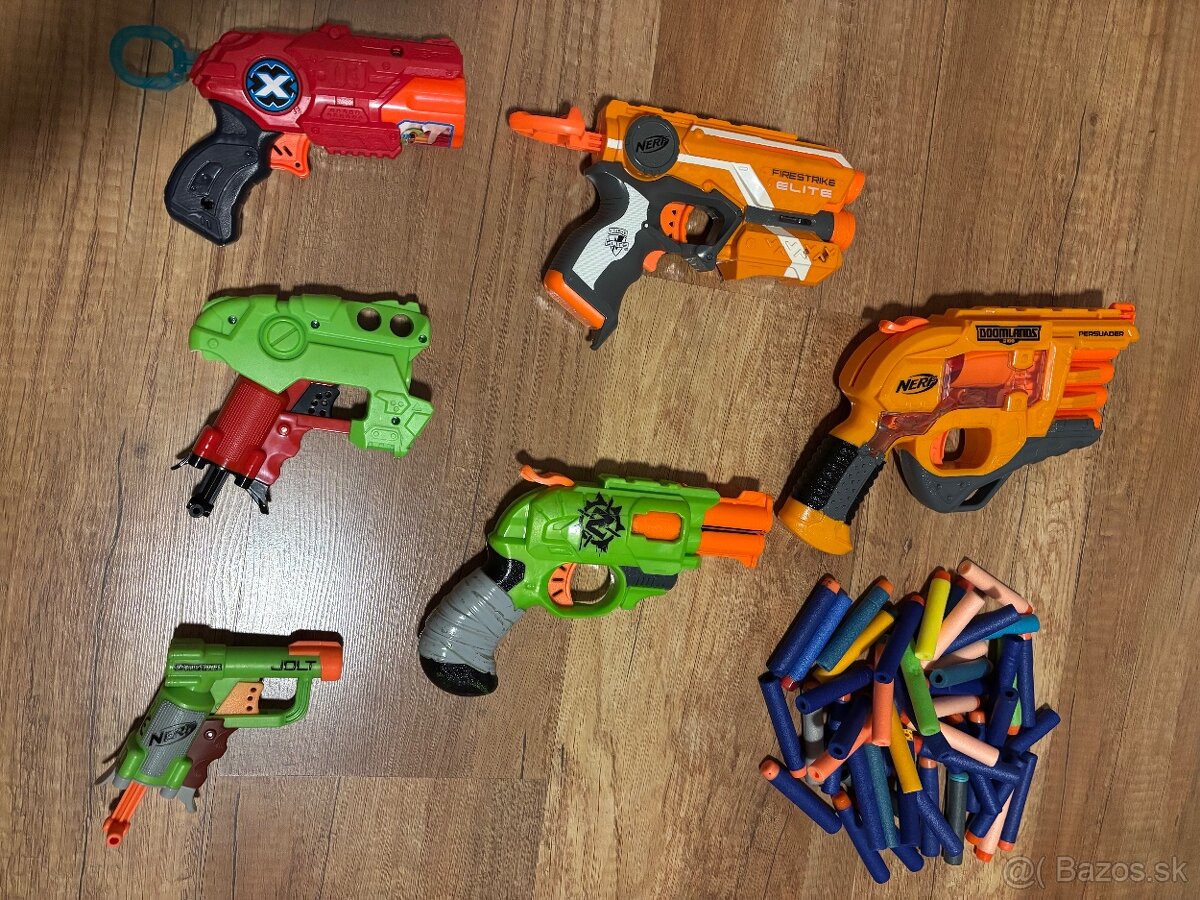 Nerf detské zbrane + náboje - 2