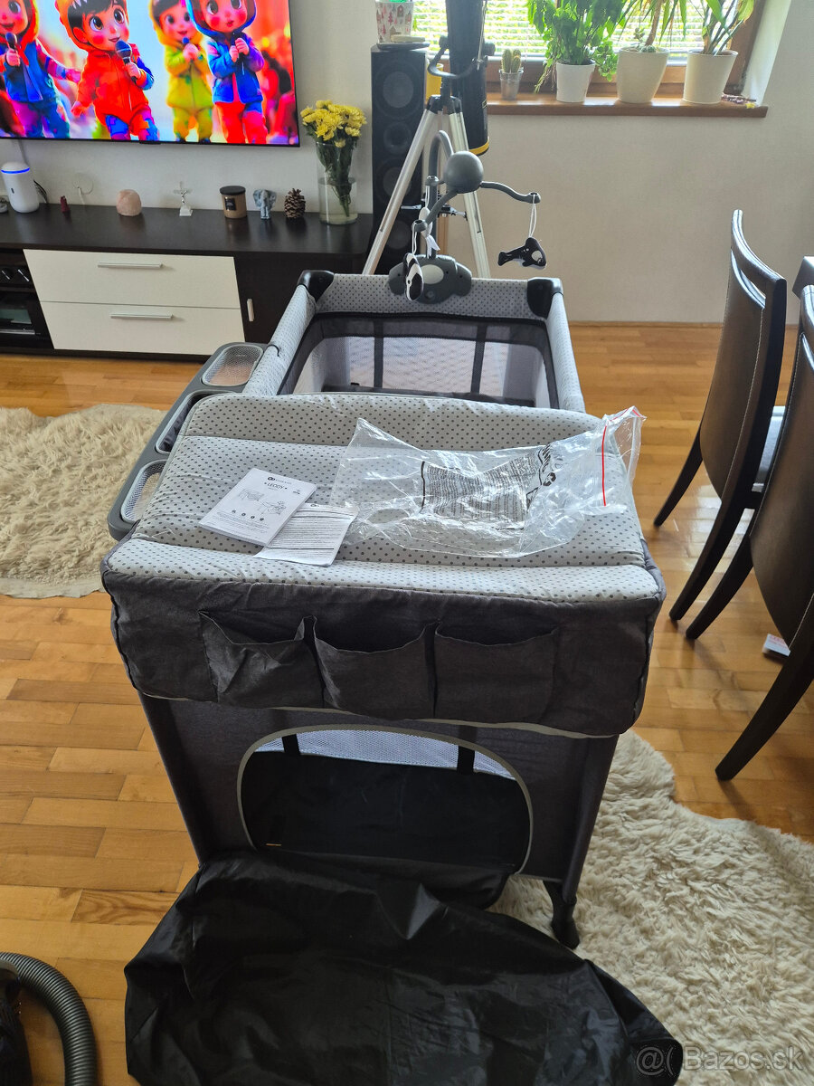 Polohovatelna cestovna postielka + prislusenstvo - 2