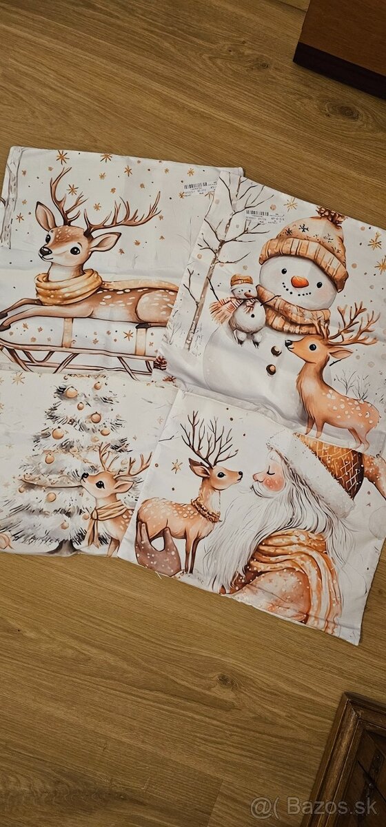 Vianočné obliečky 4ks 40x40 cm / Nové - 2