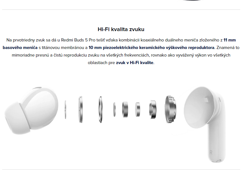 XIAOMI Redmi Buds 5 Pro biele - 2