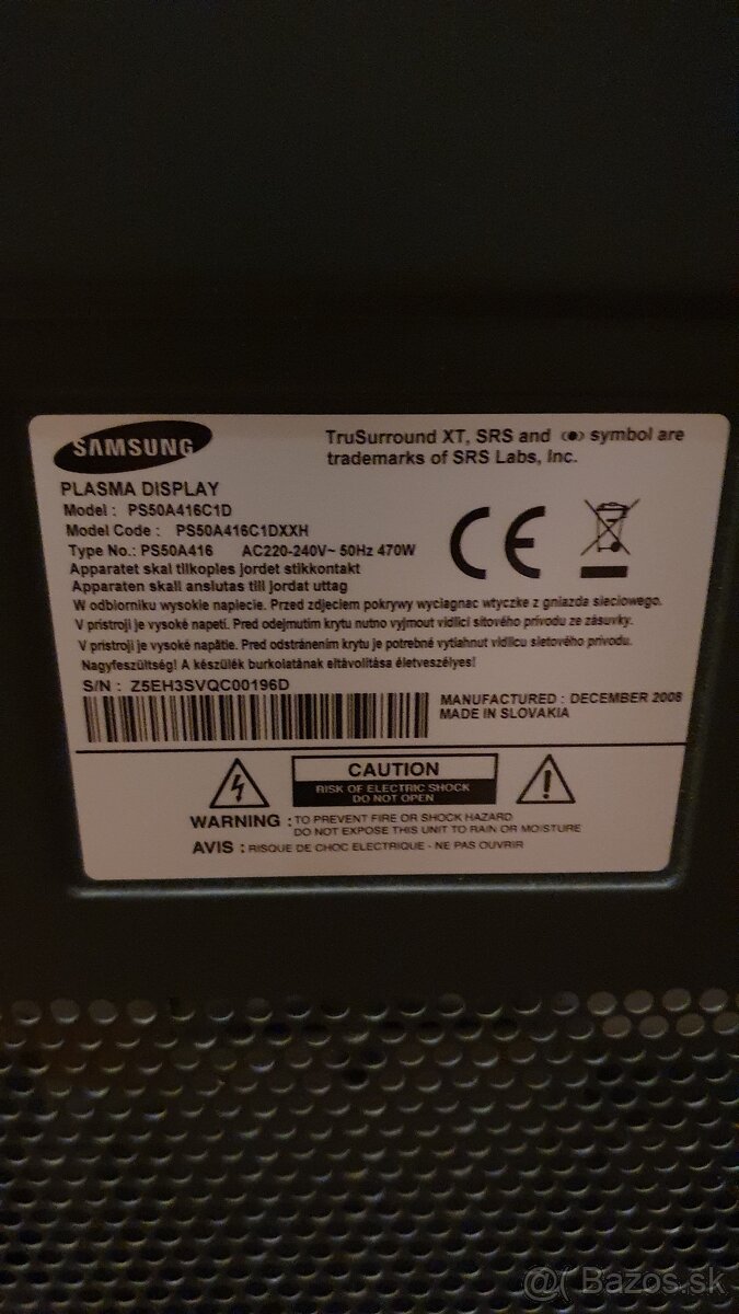 poškodený samsung 125cm plazma - 2