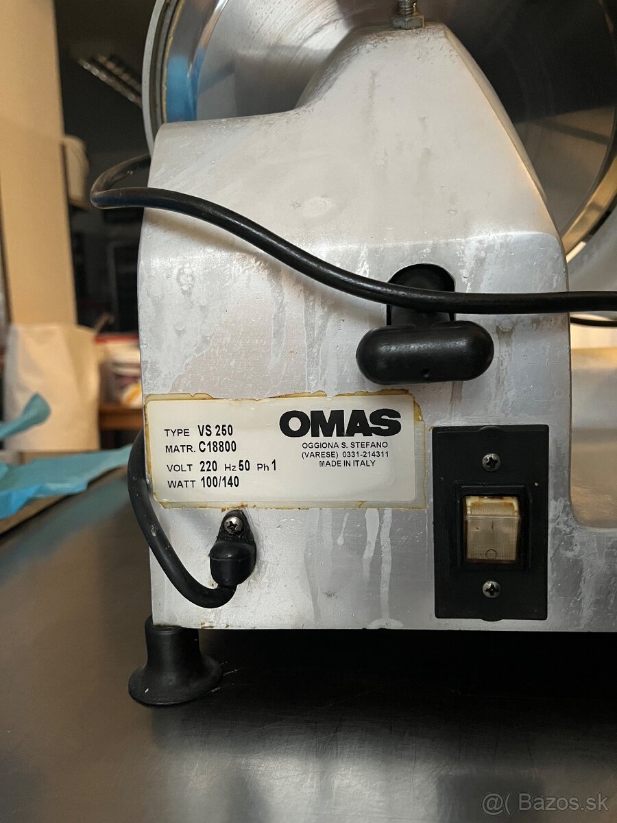 🧀 Profesionálna rezačka na údeniny a syry OMAS VS 250 - 2