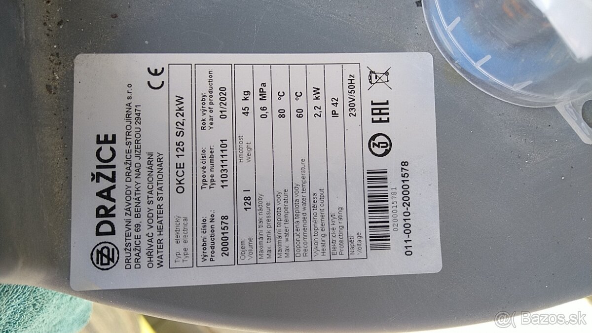 Elektricky bojler Dražice OKCE 125 S/2,2kW - 2