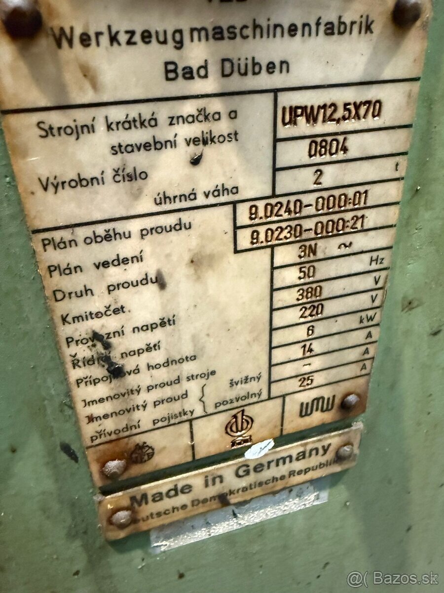 Válcovačka závitů UPW 12,5x70 - 2