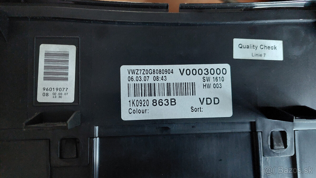 Budíky VW GOLF 5 PLUS - 2