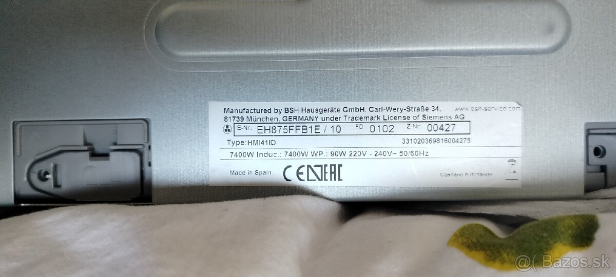 Indukčná varná doska Siemens (model EH875FFB1E/10) - 2