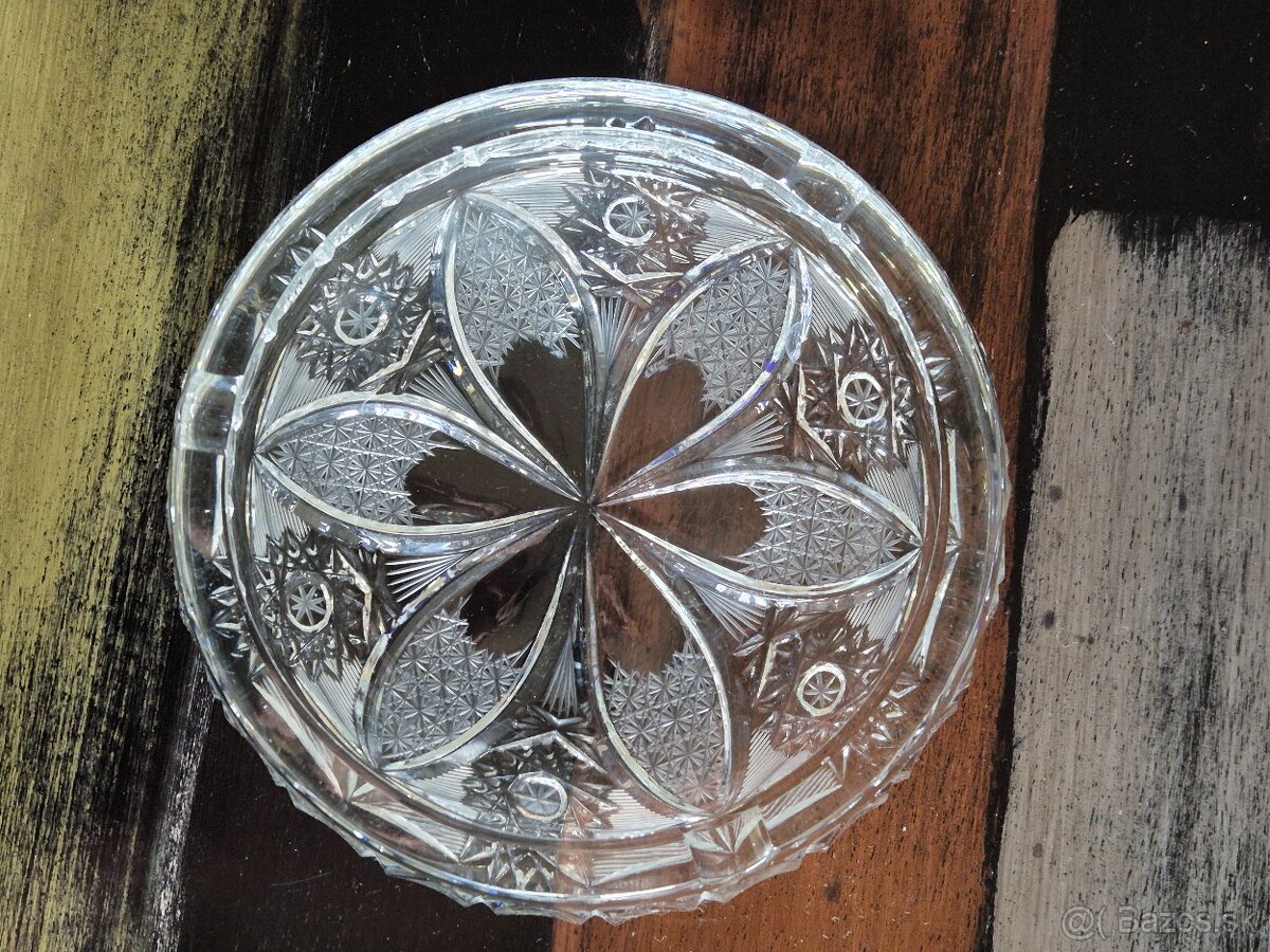 Krištáľový popolník, starožitný - 2