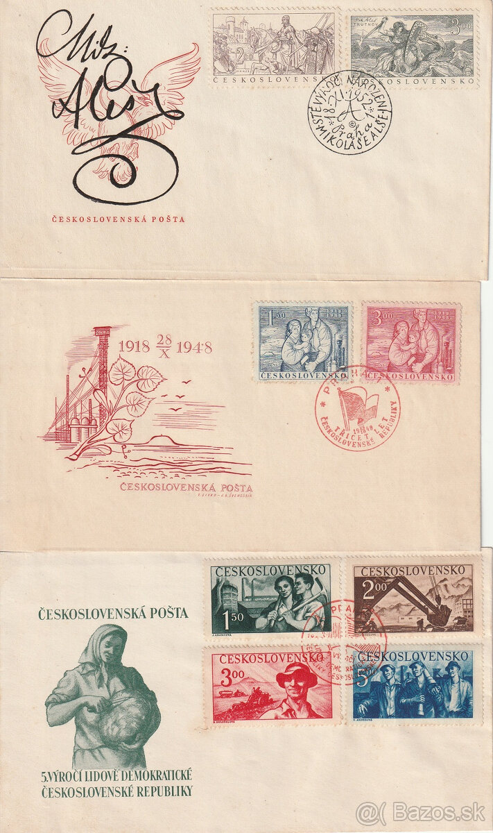 Príležitostné obálky Československo - 2