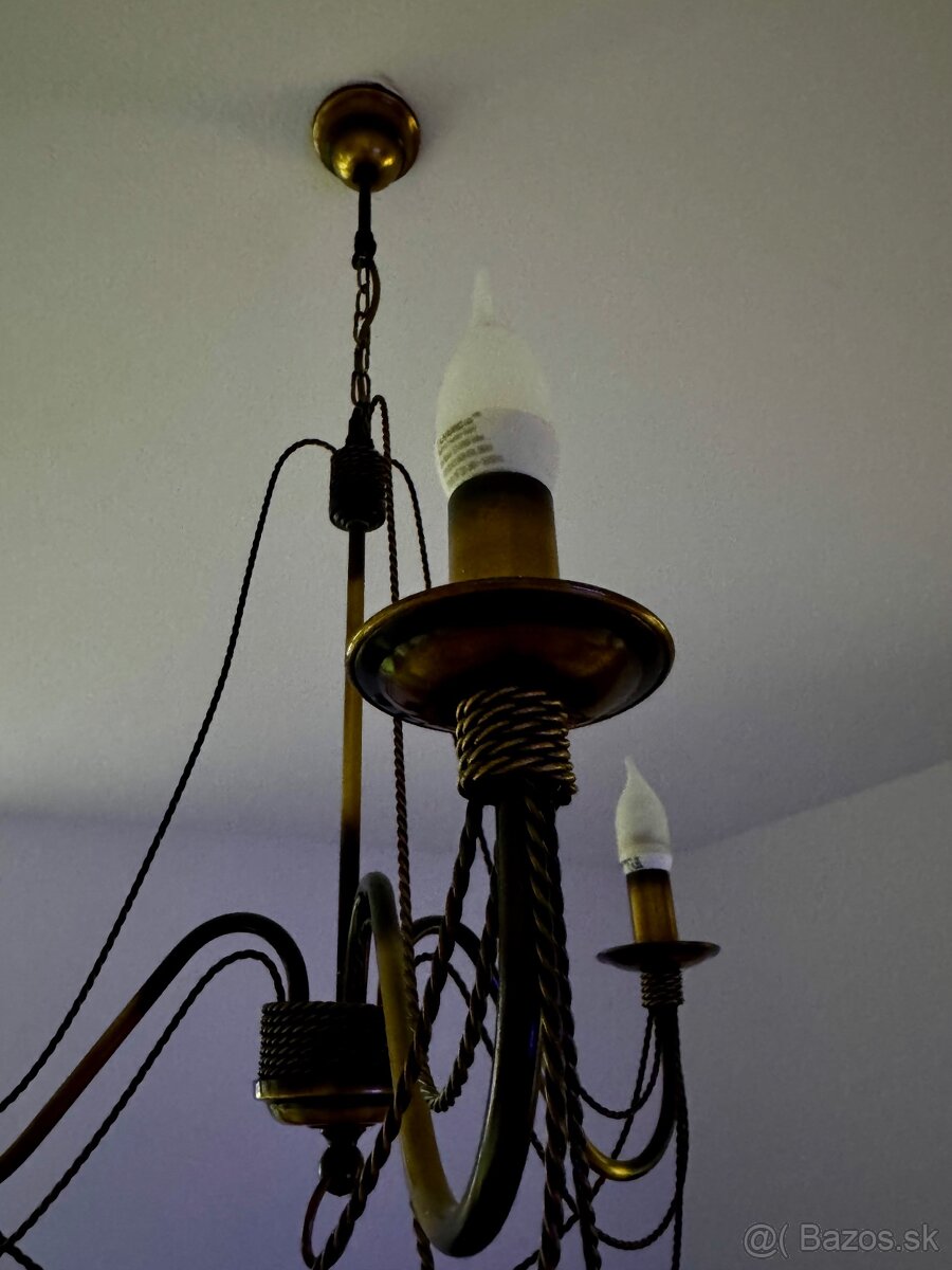 Mosadzný luster - závesné svietidlo v klasickom štýl - 2