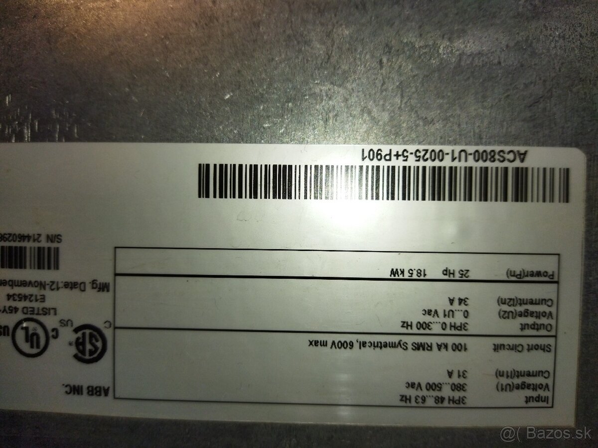 Predám frekvenčný menič ACS800 - 2