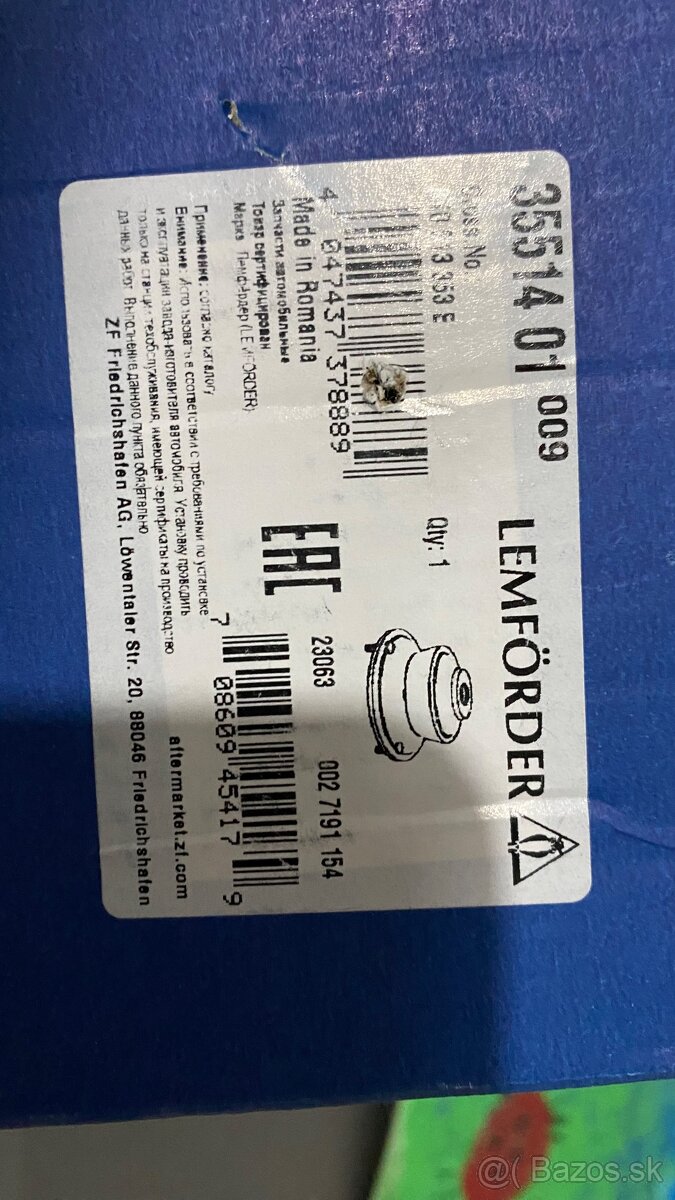 Ložisko pružnej vzpery LEMFÖRDER 3551401 - 2