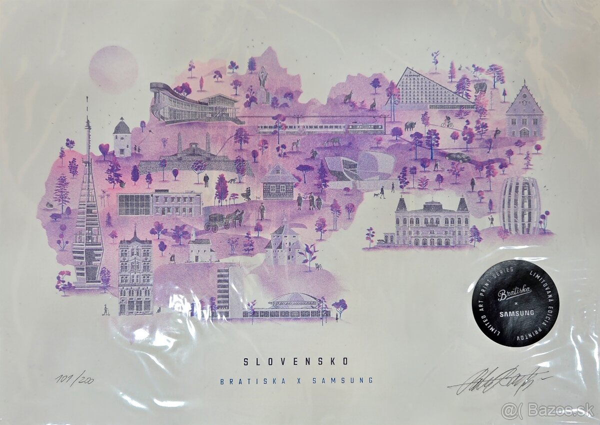 Limitovany print Slovensko od Bratiska - 2