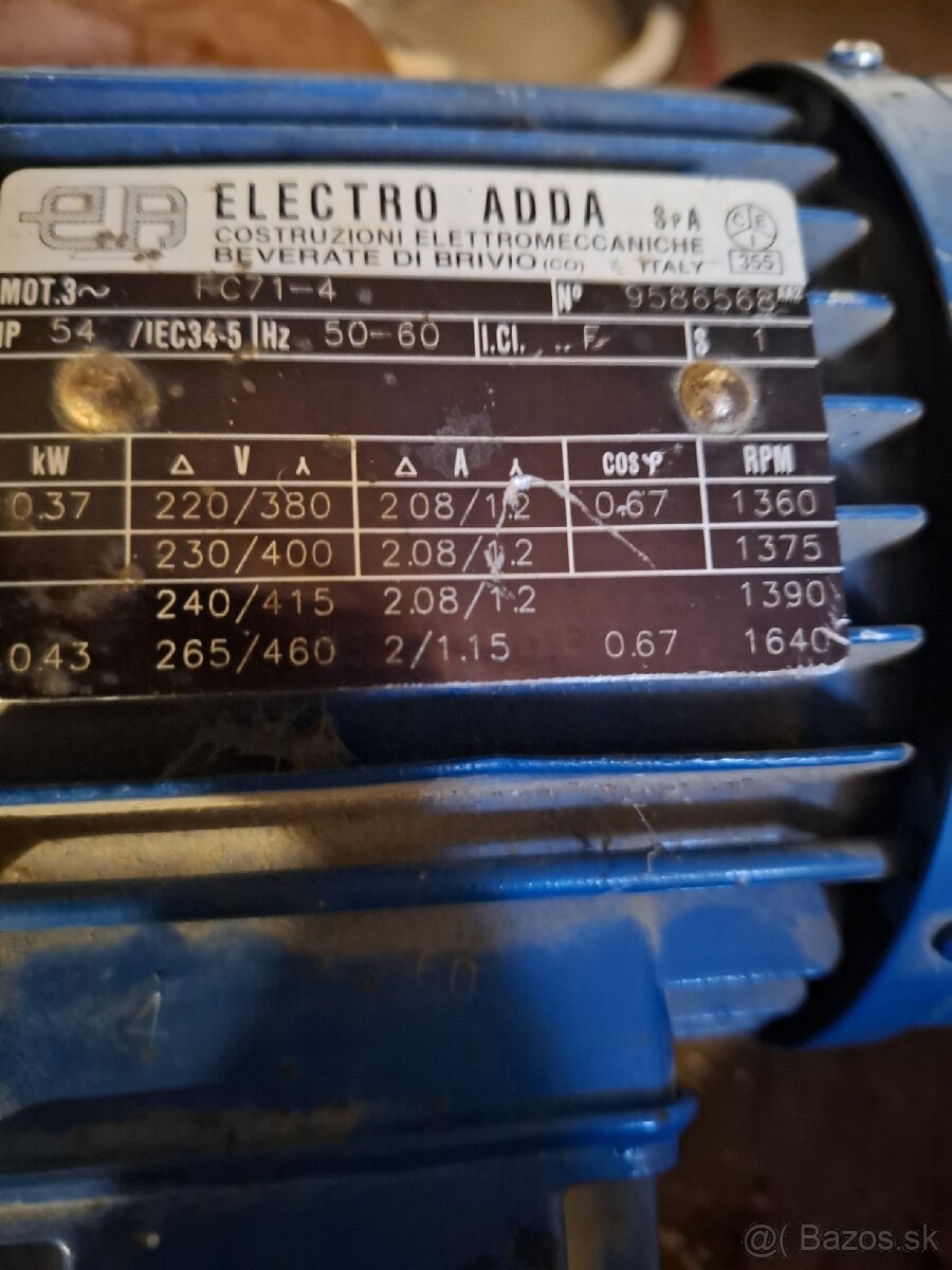 Elektromotor s prevodovkou 370w - 2