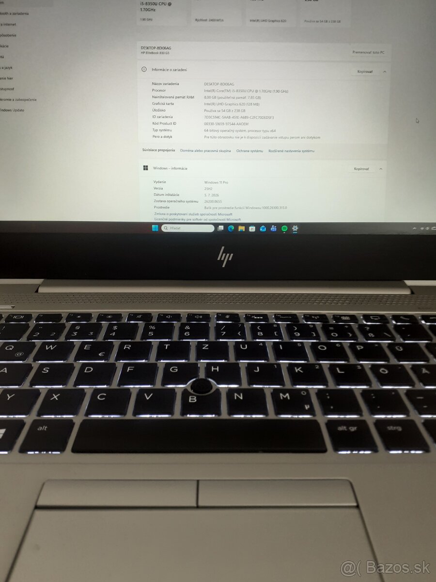 Predám notebook HP ELITEBOOK 830 G5. - 2
