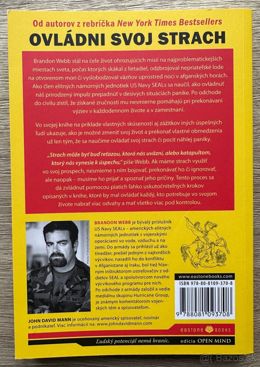 KNIHA Ovládni svoj strach-Brandon Webb John David Mann za 4e - 2