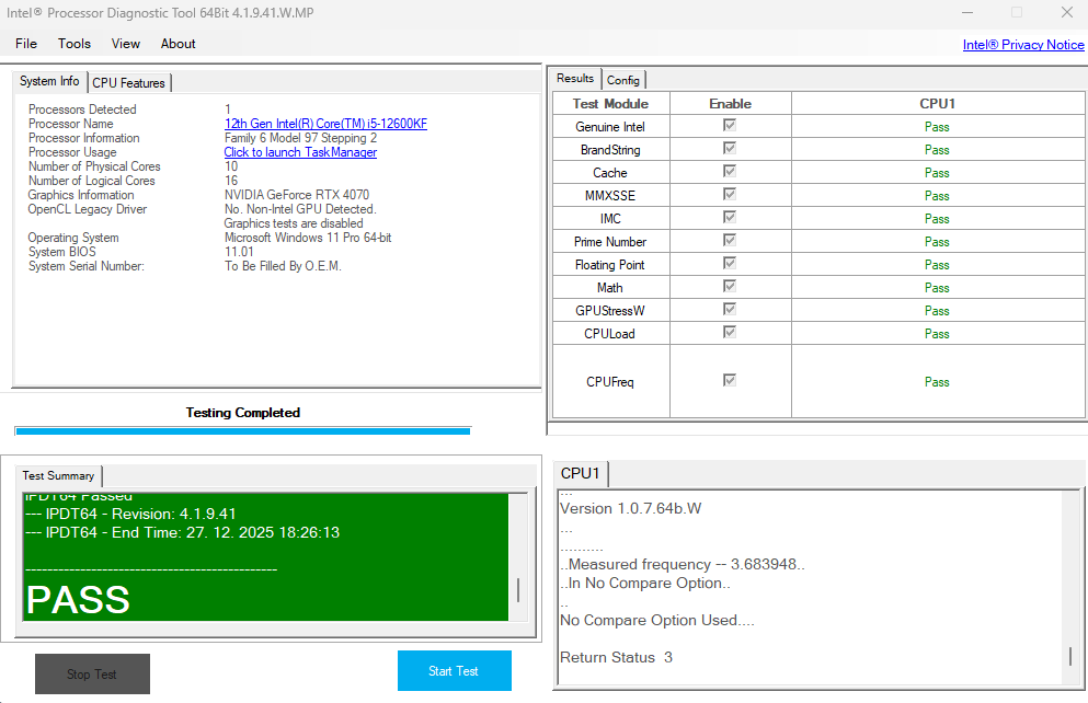Intel Core i5-12600KF - 2