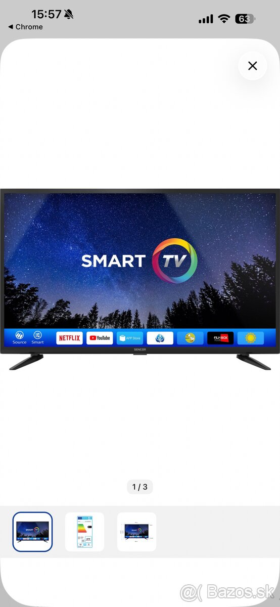 SENCOR 43” (109 cm) Smart TV – ako nová - 2