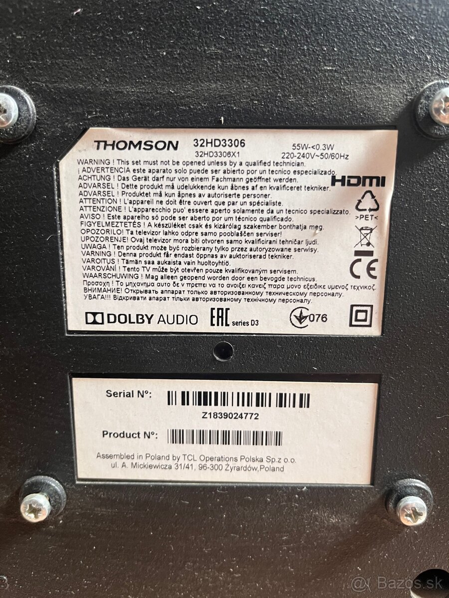 Predám 32" LED TV THOMSON - 2