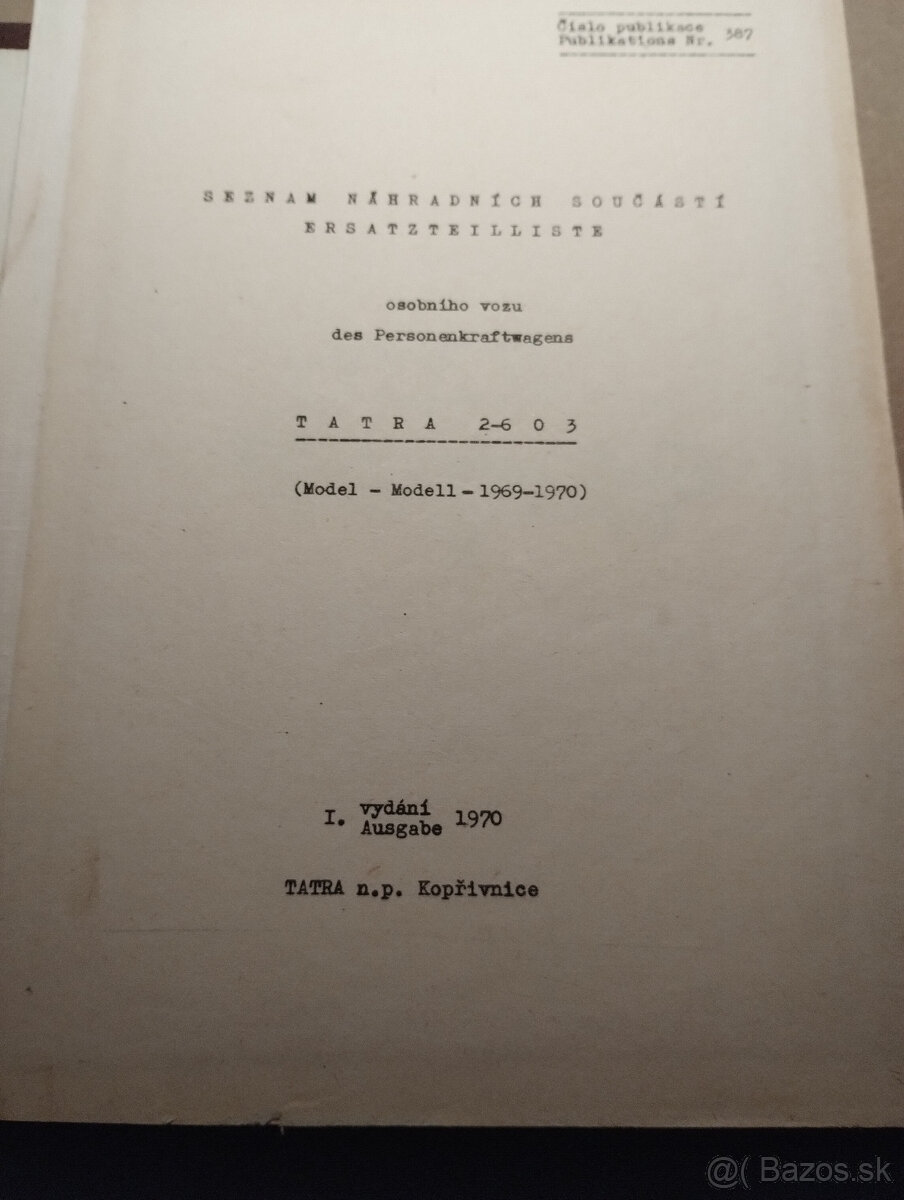 Tatra 603-katalog ND 1970 - 2