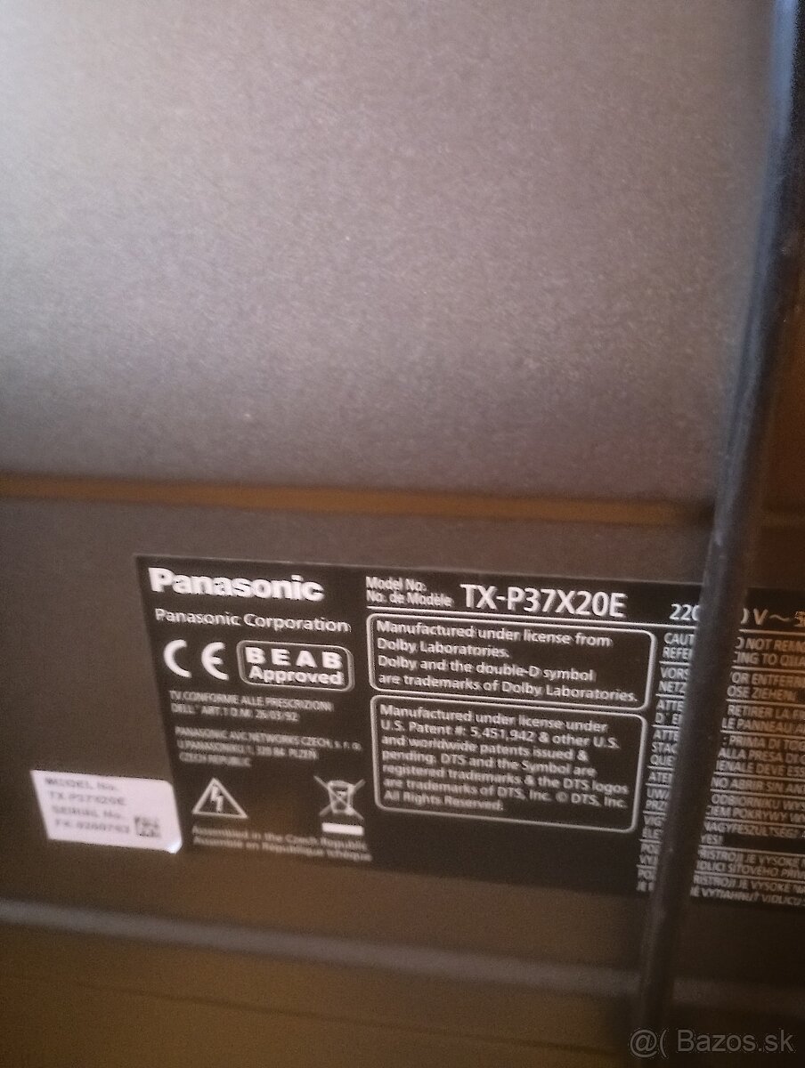 Predám Panasonic VIERA TX-P37X20E - 2