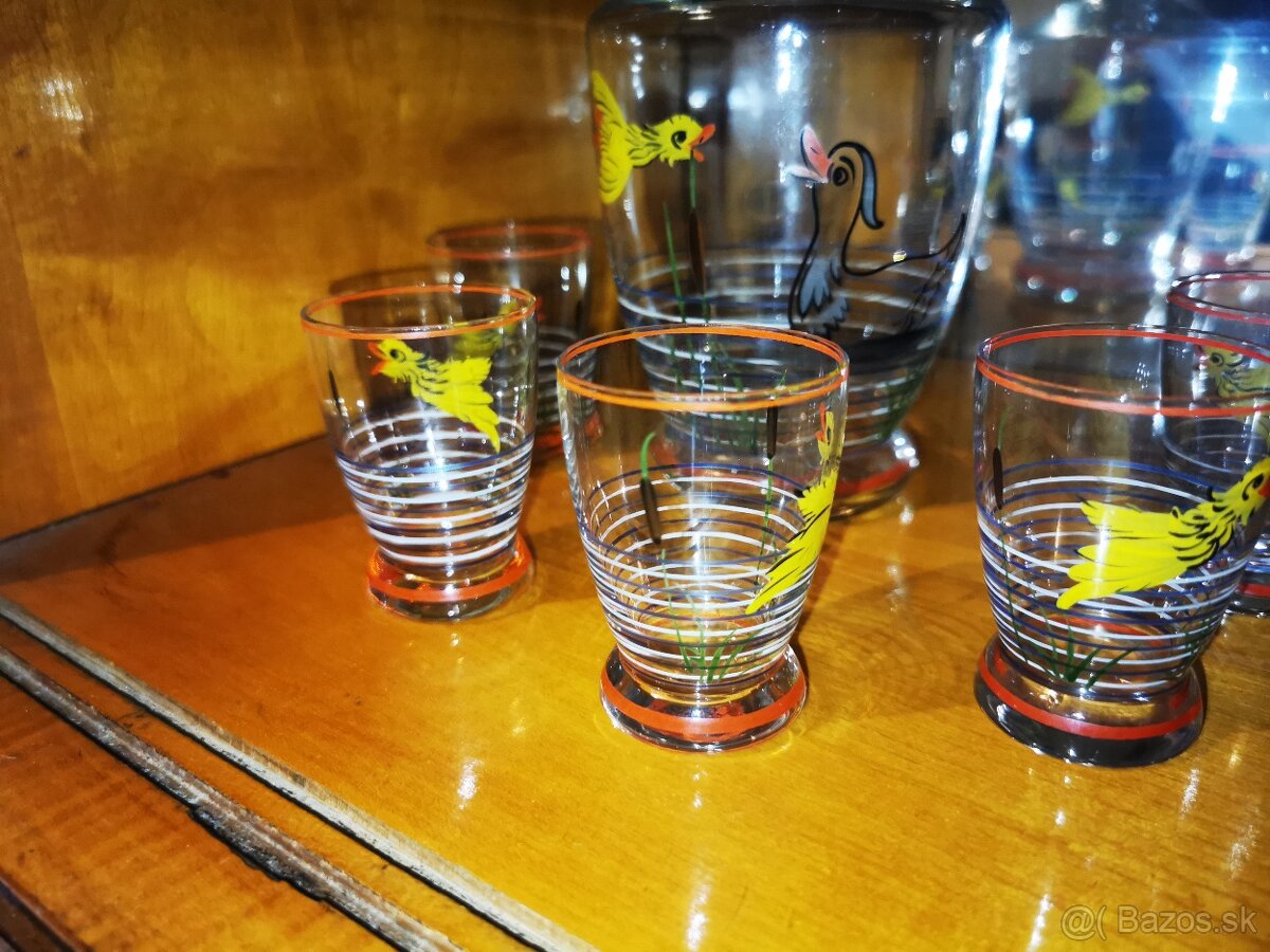 Retro set pohárov s karafou - 2