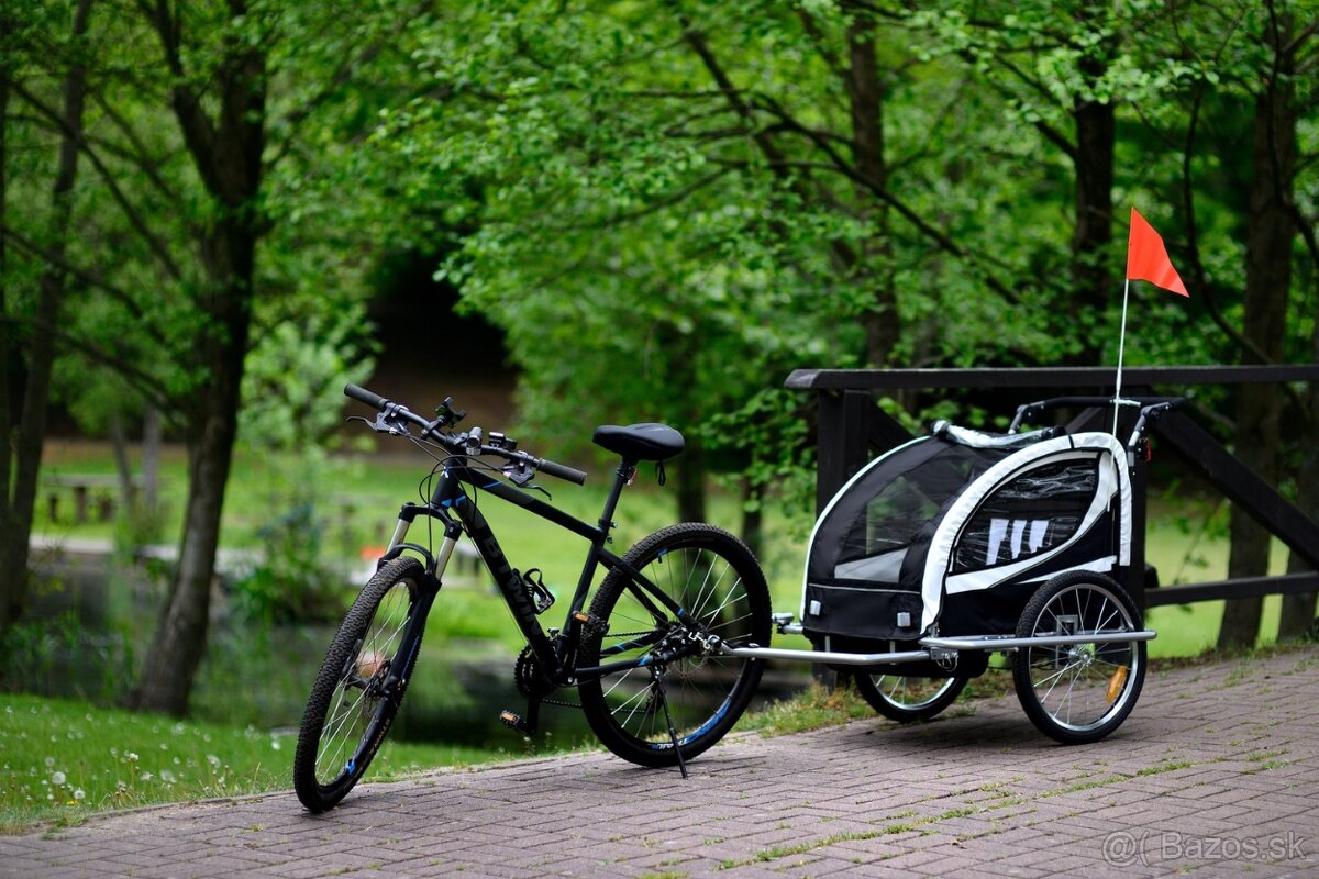 Nový cyklovozík 2v1,príves za bicykel, trojkolka - 2