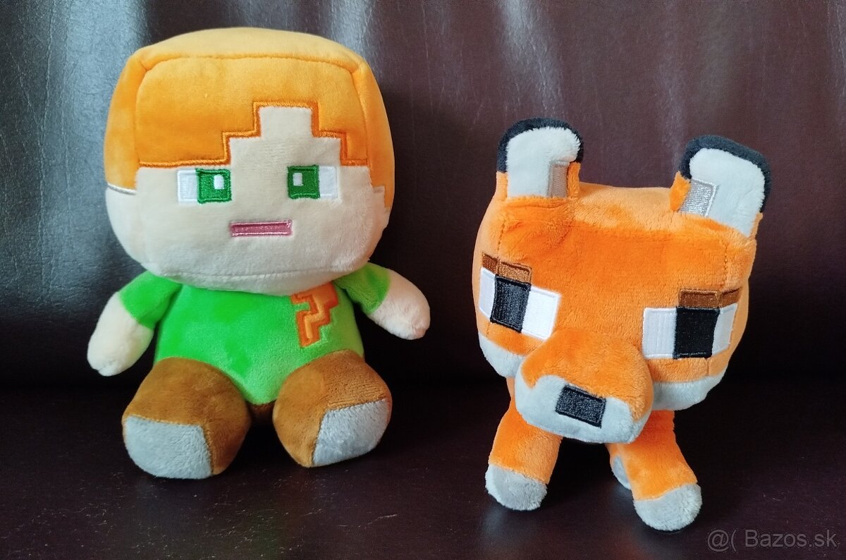 Plyšáky Minecraft Alex a líška v top stave - 2