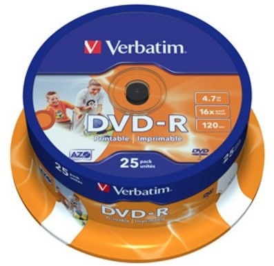 DVD Verbatim Printable 4,7GB 16X 25ks - 2
